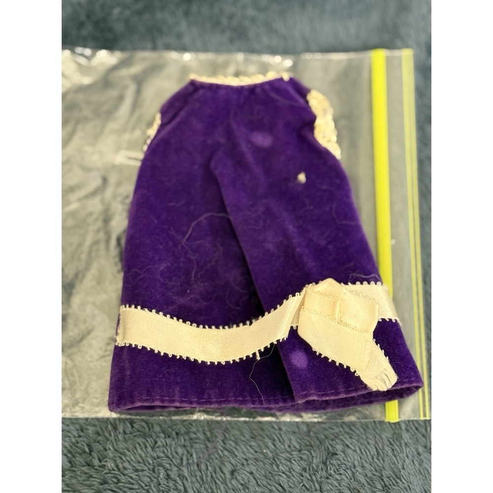 Vintage VELVET Doll Clothes Lot 60s 70s Outfits Lace Velvet Floral Mod Style